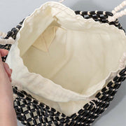 Buddha Stones Hand-woven Wooden Beads Shoulder Bag Handbags