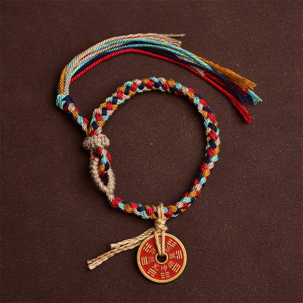 Buddha Stones Handmade Bagua Harmony Multicolored Rope Bracelet Bracelet BS 1