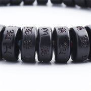 Buddha Stones Tibetan Coconut Shell Beads Engraved Om Mani Padme Hum Mantra Happiness Bracelet