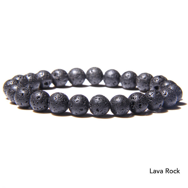 Natural Agate Stone Crystal Balance Beaded Bracelet Bracelet BS Lava Rock