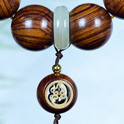 Buddha Stones Rosewood Warmth Calm Gourd Charm Bracelet Bracelet BS 5