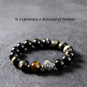 Buddha Stones To Experience a Reversal of Fortune Rainbow Obsidian Gold Sheen Obsidian Protection Bracelet Bracelet BS main