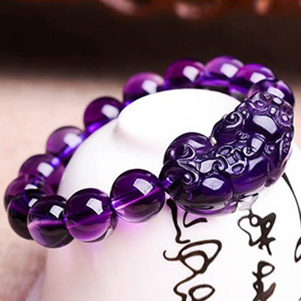 Buddha Stones Feng Shui Amethyst Fortune Wealth Bracelet Bracelet BS 3