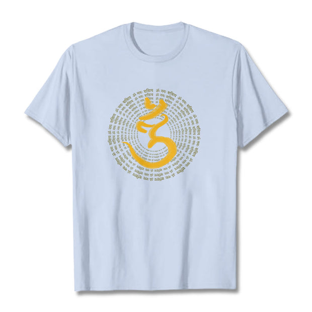 Buddha Stones 108 OM NAMAH SHIVAYA Mantra Sanskrit Tee T-shirt T-Shirts BS LightCyan 2XL