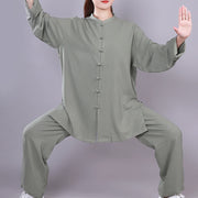 Buddha Stones Tai Chi Qigong Meditation Prayer Spiritual Zen Practice Unisex Cotton Linen Clothing Set