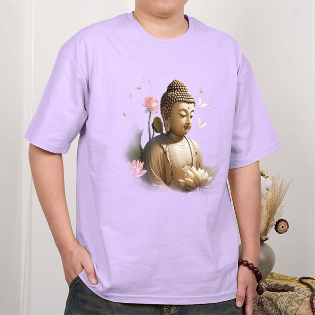 Buddha Stones Lotus Butterfly Meditation Buddha Tee T-shirt T-Shirts BS 15
