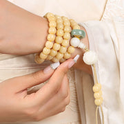 Buddha Stones Natural Bodhi Seed Lotus Dzi Bead Peace Harmony Charm Bracelet Mala Bracelet BS 8
