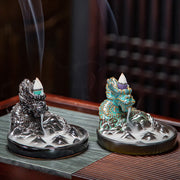 Dragon Pattern Ceramic Backflow Smoke Fountain Incense Burner Decoration (Extra 35% Off | USE CODE: FS35) - image 1