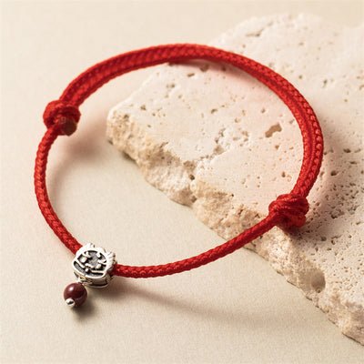 Buddha Stones 925 Sterling Silver Luck Year of the Dragon Cinnabar Red String Bracelet (Extra 30% Off | USE CODE: FS30)