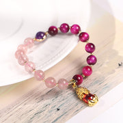 Buddha Stones Natural Strawberry Quartz Pixiu Love Bracelet