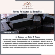 Buddha Stones Mini Formless Buddha Ebony Wood Lacquer Craft Peace Incense Stick Holder Decoration