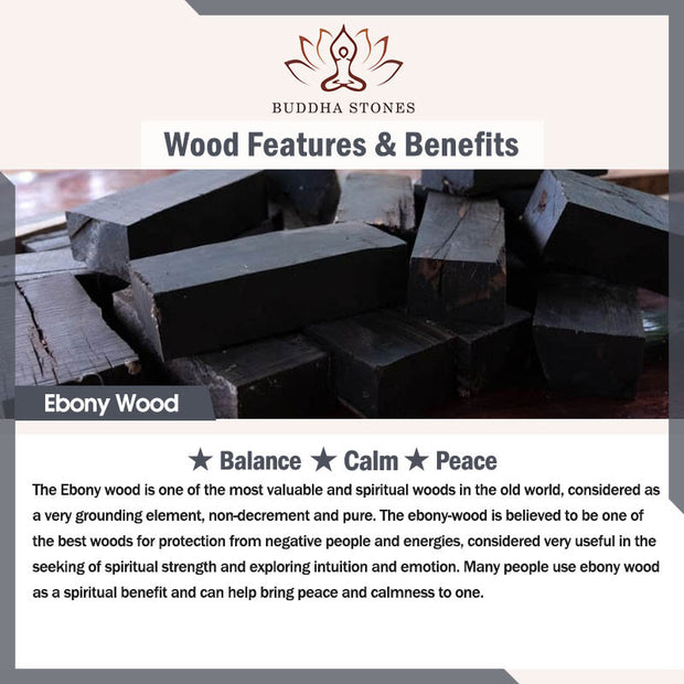 Buddha Stones Mini Formless Buddha Ebony Wood Lacquer Craft Peace Incense Stick Holder Decoration