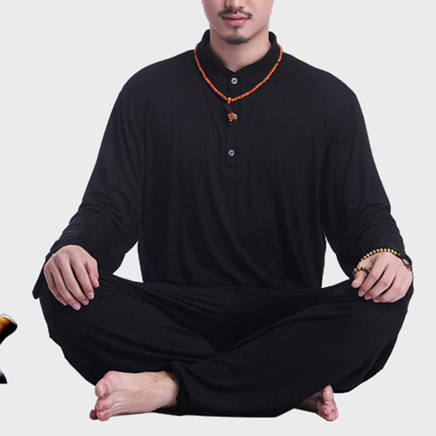 Buddha Stones Meditation Prayer Spiritual Zen Tai Chi Practice Yoga Clothing Men's Set Clothes BS 20