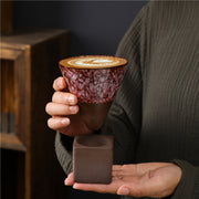 Buddha Stones Retro Kiln Change Ceramic Coffee Mug Tea Latte Espresso Coffee Cup With Base 200ml
