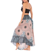 Buddha Stones Two Style Wear Bohemian Compass Rose Flower Lace-up Skirt Dress