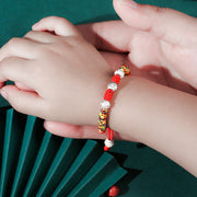 Buddha Stones 925 Sterling Silver King Kong Knot Multicolored Red String Strength Handmade Braided Kids Child Bracelet