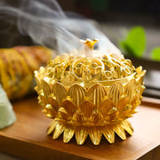 Buddha Stones Tibetan Lotus Shaped Purify Incense Burner