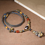 Buddha Stones Handmade Buddha Snake Skull Head Dzi Bead Serenity Rope Necklace Pendant (Extra 35% Off | USE CODE: FS35) - BUDDHA SYMBOL(COMPASSION♥SERENITY) - image 0