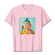 Buddha Stones Funny Cartoon Buddha Tee T-shirt T-Shirts BS LightPink 2XL
