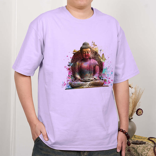 Buddha Stones Butterfly Meditation Buddha Tee T-shirt T-Shirts BS 15