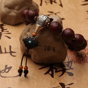 Buddha Stones Tibetan Bodhi Seed Agate Bead Luck Wealth Tassel Charm Wrist Mala (Extra 30% Off | USE CODE: FS30) - image 2