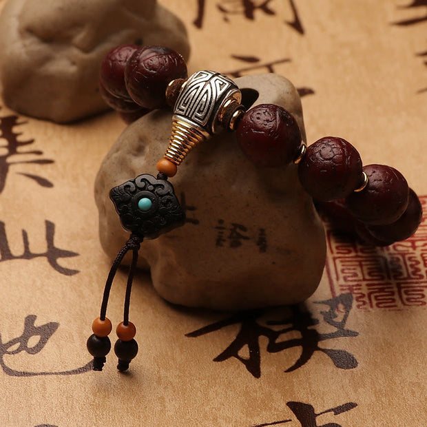 Buddha Stones Tibetan Bodhi Seed Agate Bead Luck Wealth Tassel Charm Wrist Mala (Extra 30% Off | USE CODE: FS30) - image 2