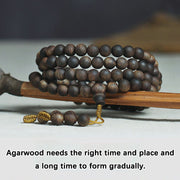 Buddha Stones 7mm 108 Mala Beads Nha Trang Qinan Agarwood Peace Strength Bracelet