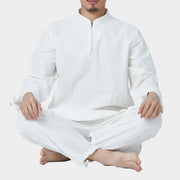 Buddha Stones Spiritual Zen Meditation Yoga Prayer Practice Cotton Linen Clothing Men's Set