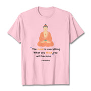 Buddha Stones The Mind Is Everything Meditation Buddha Tee T-shirt T-Shirts BS LightPink 2XL