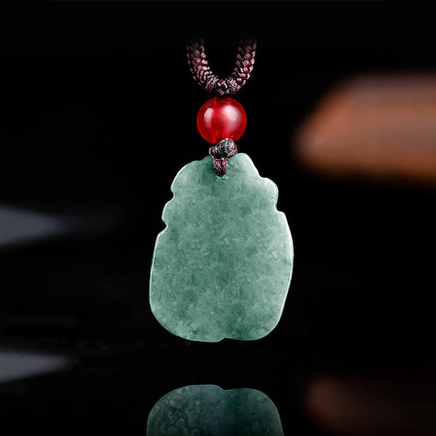 FREE Today: Good Luck Blessing Green Jade Nine-Tailed Fox Engraved Necklace Pendant FREE FREE 3