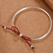 Buddha Stones  925 Sterling Silver Red String Healing Knot Bracelet