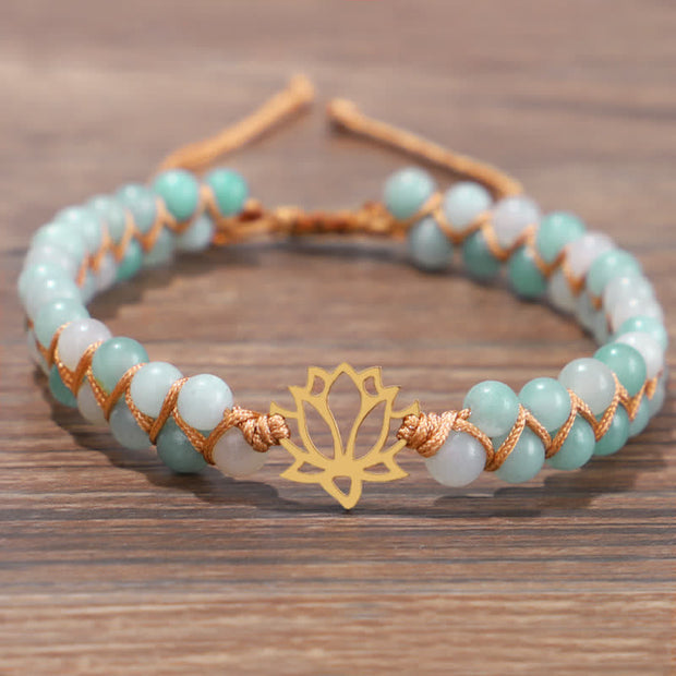 Buddha Stones Amazonite Beads Lotus Flower Balance Weave Bracelet (Extra 30% Off | USE CODE: FS30) - image 5