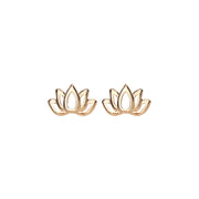 Buddha Stones 925 Sterling Silver Lotus Flower Blessing Earrings