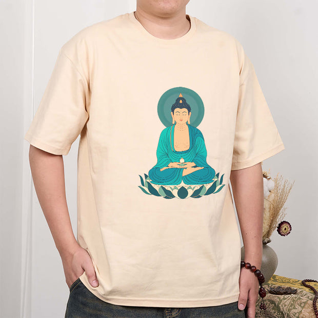 Buddha Stones Lotus Meditation Buddha Tee T-shirt T-Shirts BS 1