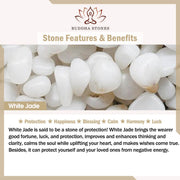 Buddha Stones Hetian White Jade Water Drop Happiness Necklace Pendant