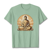 Buddha Stones Sun Auspicious Clouds Buddha Tee T-shirt T-Shirts BS PaleGreen 2XL
