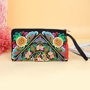 Buddha Stones Dragon Butterfly Cosmos Flower Embroidery Wallet Shopping Purse Purse BS 18