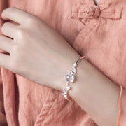 Buddha Stones "Sending Grace and Harmony"Plum Blossom Chalcedony Bracelet Includes Gift Message Card - image 2