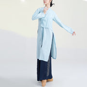 Buddha Stones 2Pcs Classical Dance Clothing Zen Tai Chi Meditation Clothing Cotton Top Pants Women's Set Clothes BS 10