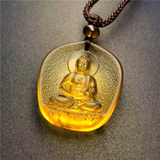FREE Today: Buddha Amulet Lucky Liuli Necklace Pendant - Dog/Pig-Amitabha Buddha - image 0