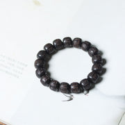 Buddha Stones Tibet Ebony Wood Om Mani Padme Hum Engraved Balance Bracelet Bracelet BS 6