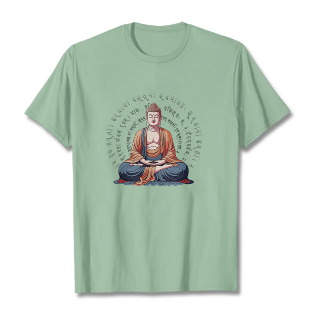 Buddha Stones Sanskrit Heart Sutra Form Is No Other Than Emptiness Tee T-shirt T-Shirts BS PaleGreen 2XL