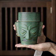 Buddha Stones Bronze Age Relics Sanxingdui Mask Three Star Mound Ceramic Healing Incense Burner