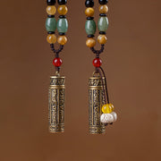 Buddhastoneshop Tibet Om Mani Padme Hum Agate Shurangama Sutra Protection Necklace Pendant Necklaces & Pendants BS 2