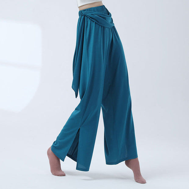 Buddha Stones Retro Loose Wide Leg Pants Casual Dance Women's Yoga Pants