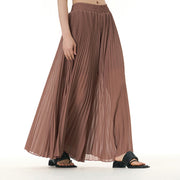 Buddha Stones Solid Color Loose Long Pleated Wide Leg Pants 2