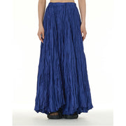 Buddha Stones Solid Color Loose Long Elastic Waist Skirt 69
