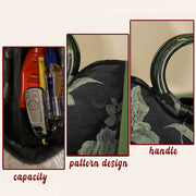 Buddha Stones Black Green Orchids Print Vintage Handbag Handbags BS 6