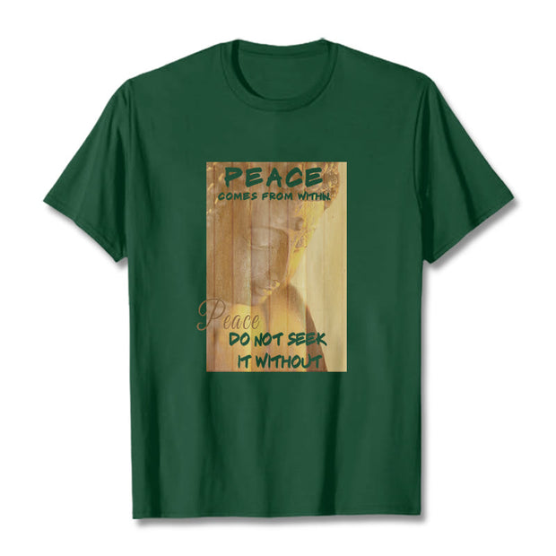 Buddha Stones Peace Comes From Within Tee T-shirt T-Shirts BS ForestGreen 2XL