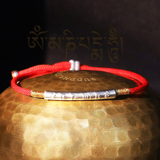 Buddha Stones Tibetan Buddhist Handmade Mani Mantra Lucky Red String Bracelet